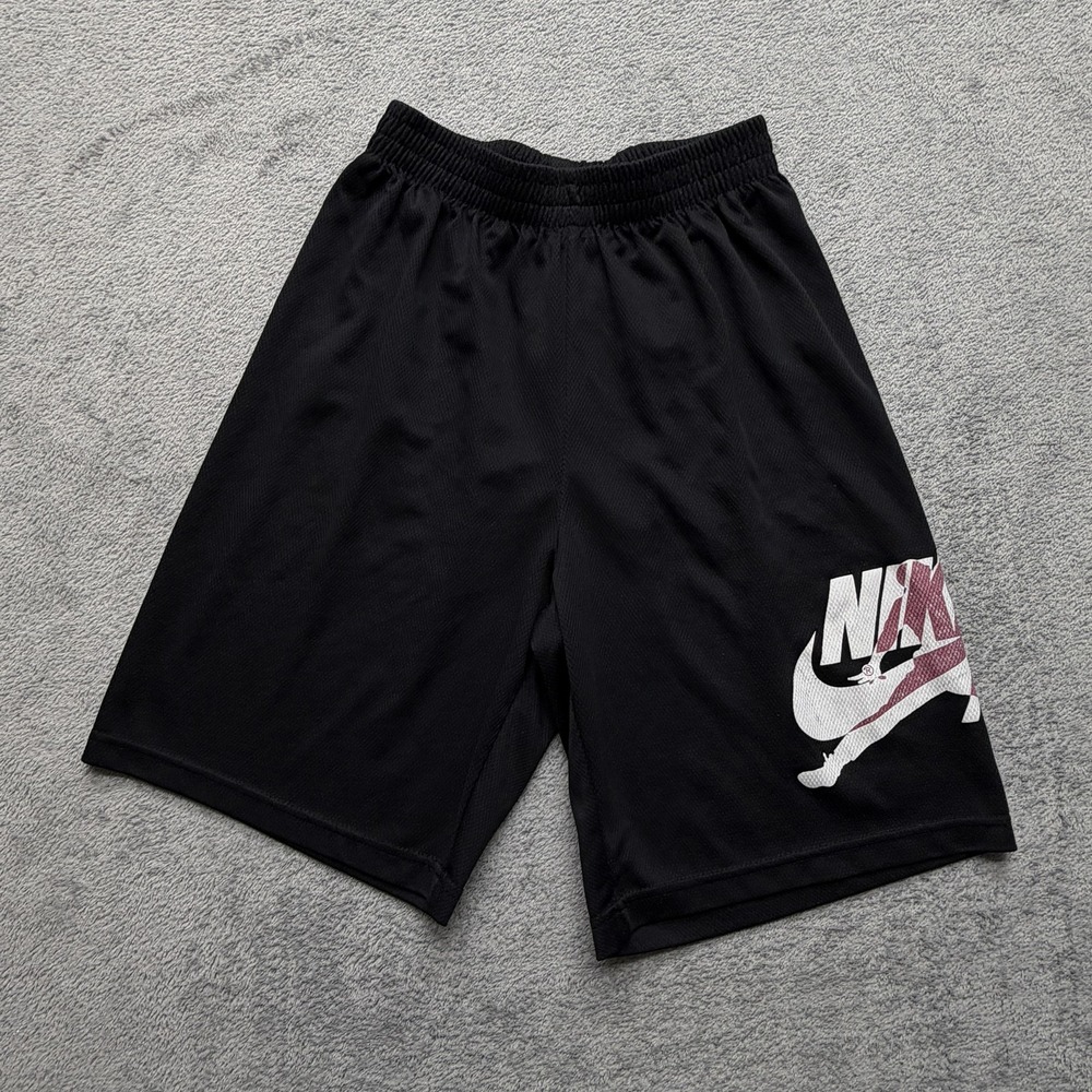 Jordan Nike Shorts Youth Large Black Mesh Basketball Nike Air Jumpman Graphic